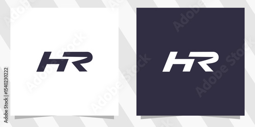letter hr rh logo design