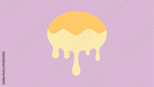 Abstract illustration of melting creamy dessert with drips for graphic designs