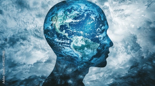 Fototapeta Naklejka Na Ścianę i Meble -  Global awareness mind profile