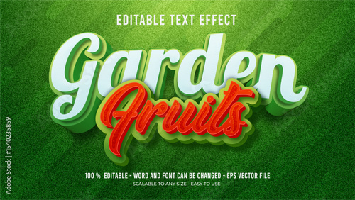 garden fruits editable text effect