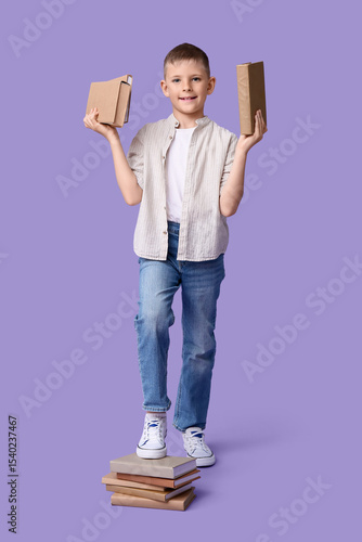 Cute little boy with differ...
