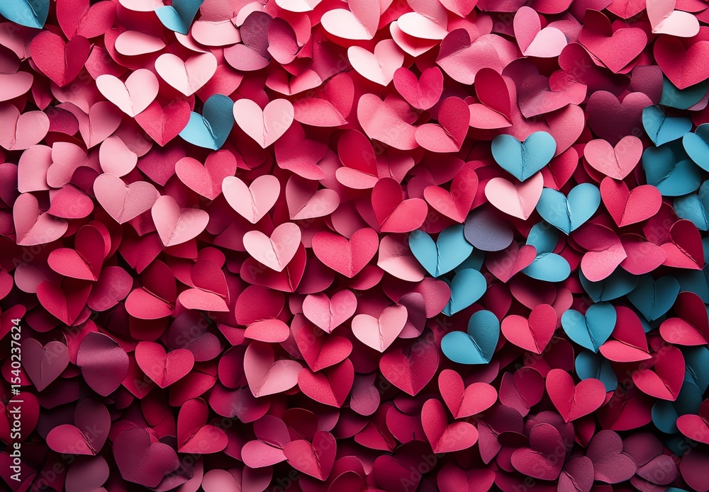 Colorful heart-shaped paper cutouts in a vibrant arrangement. Colorful heart-shaped paper cutouts in a vibrant arrangement.