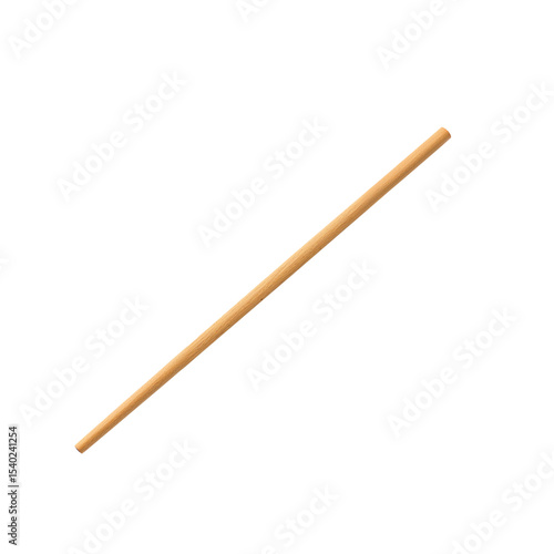 Wooden Dowel Rod, Natural Style, Craft Supply, Isolated on Transparent Background
