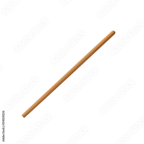 Wooden Dowel Rod, Natural Style, Craft Supply, Isolated on Transparent Background

