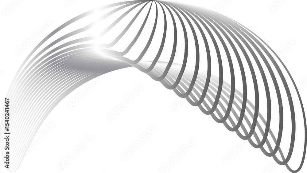 Obraz premium Circle and liquid shapes with dynamic metallic glowing silver, tech, innovation, science