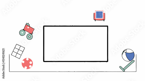 Playroom Layout with Blank Space for Text or Image