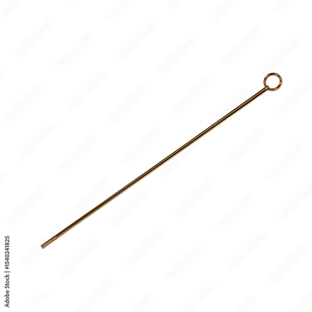 Gold metal skewer stick, barbeque accessory, isolated on transparent background
Gold metal skewer stick, barbeque accessory, isolated on transparent background