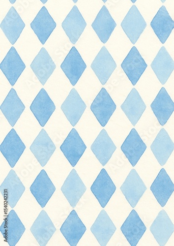Blue diamond watercolor pattern
