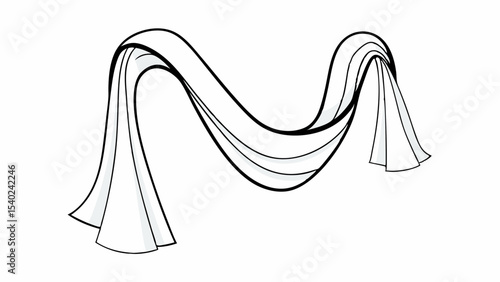 Abstract flowing fabric, elegant drapery design