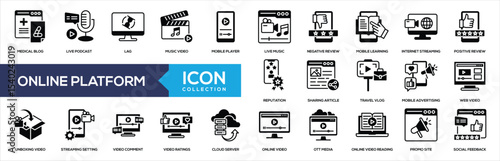 Online Platform Mixed Icon Collection