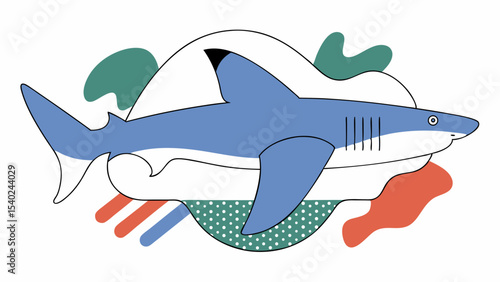 Stylized Blue Shark Illustration