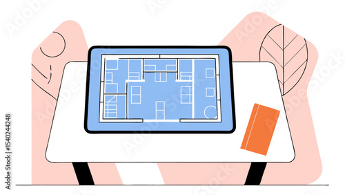 Modern Apartment Floor Plan on Tablet