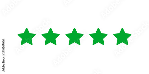 5 green stars vector icon