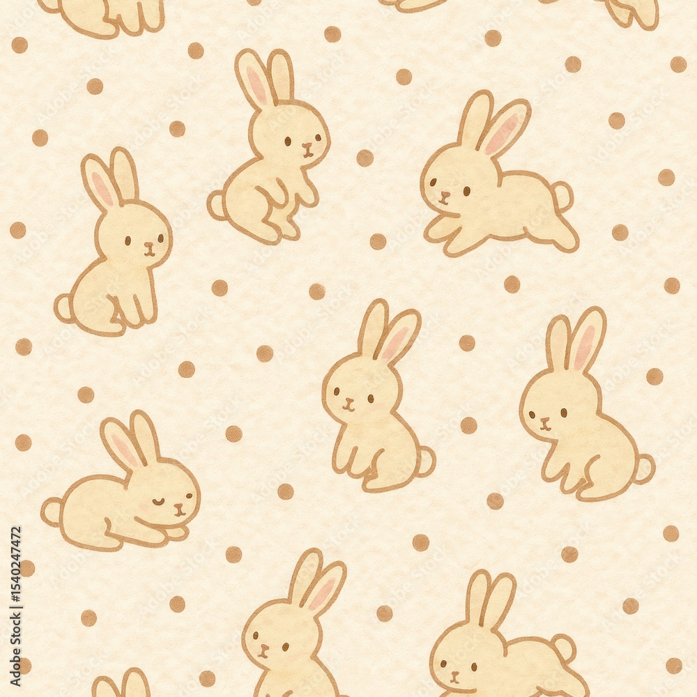 Fototapeta premium Cute bunny pattern background