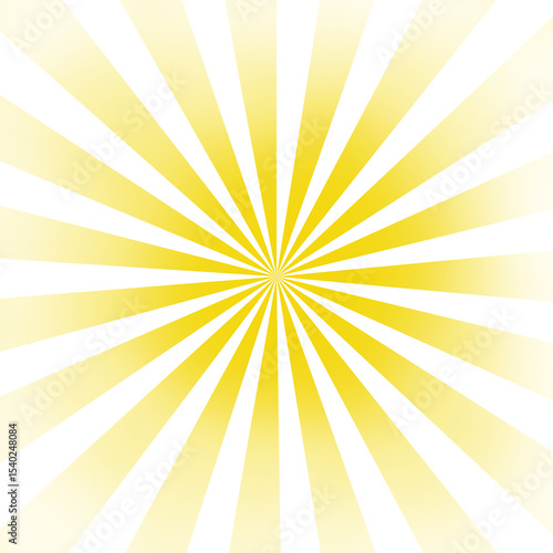 Yellow radial sun rays on transparent background. Starburst pattern with sharp rays, ideal for comic-style designs, sale banners or posters.

