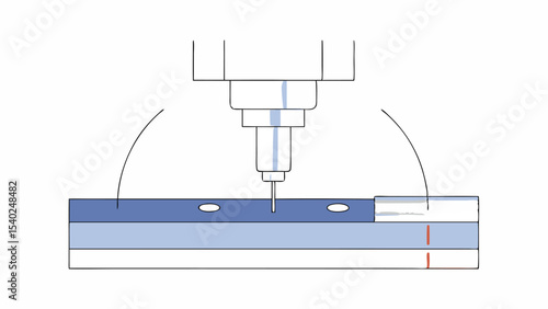 CNC Milling Machine Drilling Process Illustration