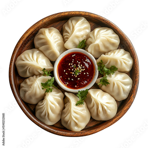 momos food, isolated on fully transparent png background