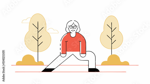 Senior Woman Stretching Outdoors