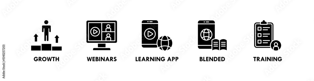 Lifelong Learning banner web icon vector illustration concept with icon of growth, webinars, learning app, blended, and training Lifelong Learning banner web icon vector illustration concept with icon of growth, webinars, learning app, blended, and training