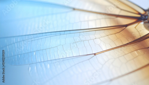 Wallpaper Mural Detailed Macro Photograph of Dragonfly Wings, Blue and Brown Hues Torontodigital.ca