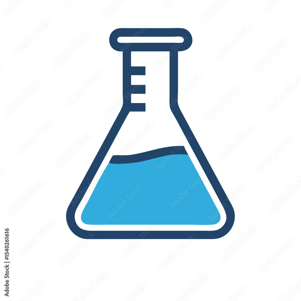 Erlenmeyer flask on transparent background for web and graphic design Erlenmeyer flask on transparent background for web and graphic design