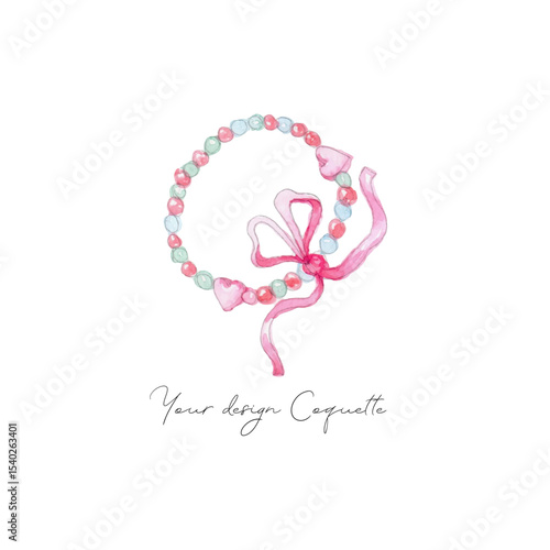 Illustration with Bracelet, hearts, cute and flirty .Vector graphics are suitable for decorating any design.