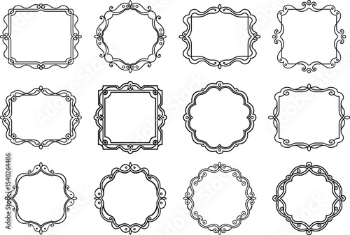 Vintage Decorative Frame Line Art Design
