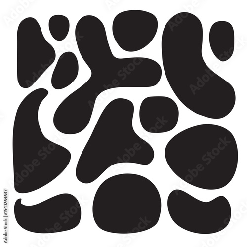 Organic blob, blot. Random blob organic geometric round pattern isolated on white background. abstract organic shape collection.