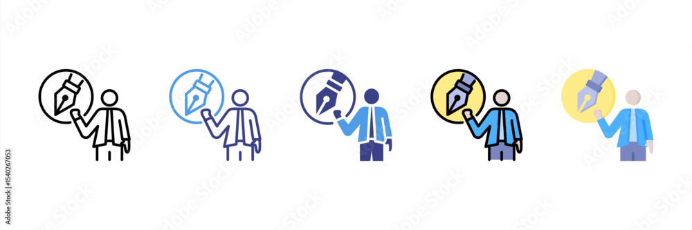 Obraz premium Author Multi Style Icon Set