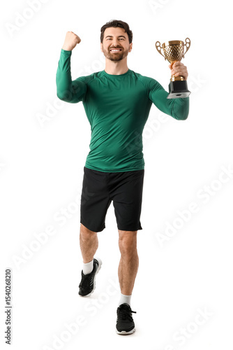 Sporty young man with gold ...