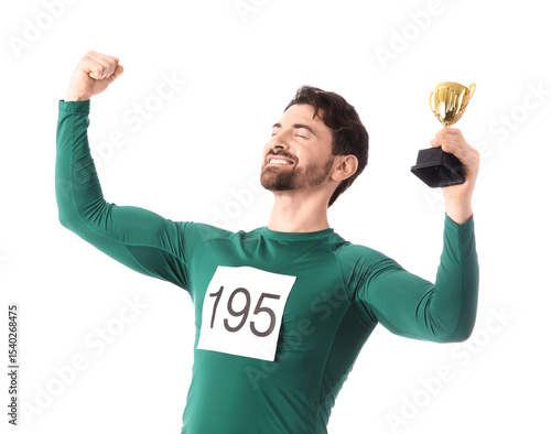 Sporty young man with gold ...
