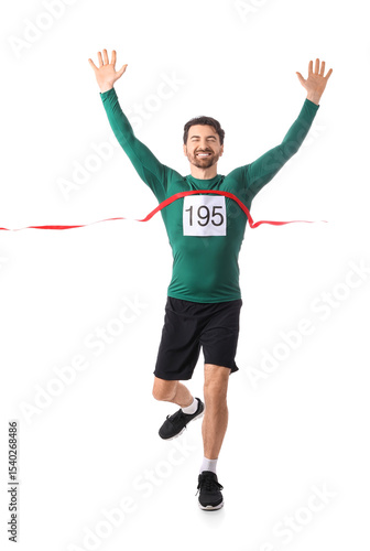 Sporty young man crossing m...