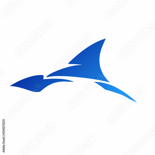 illustration design abstract shark fin logo