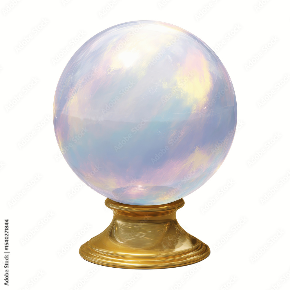 Mystical Crystal Ball on Golden Stand Fortune Telling Orb Mystical Crystal Ball on Golden Stand Fortune Telling Orb