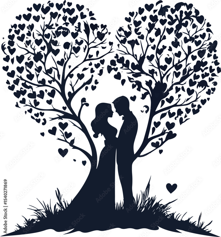 silhouette of a couple kissing silhouette of a couple kissing
