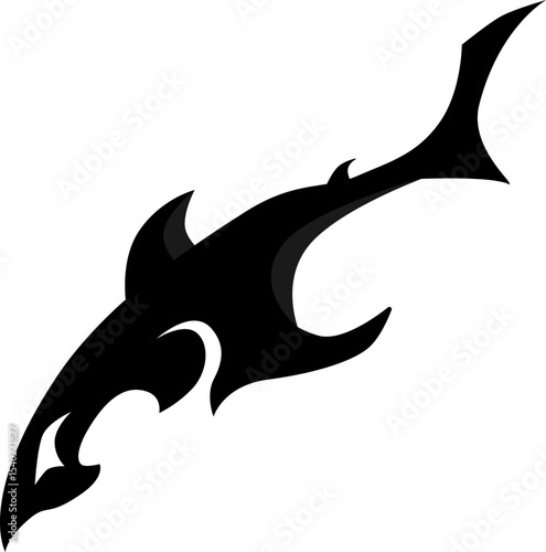 Shark silhouette vector blank for the logo.