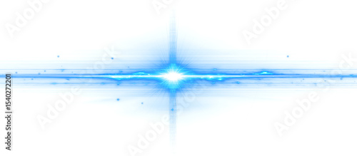 Png Glowing horizontal blue light line with radiant shine and beam effect. Futuristic energy streak with shimmer, flare, and neon glow. Perfect for digital highlights. Png illustration. 