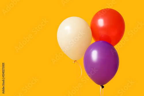 Air balloons on orange back...