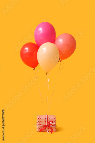 Gift box with colorful air ...