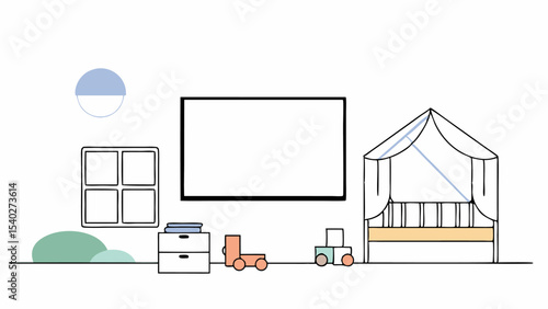 Minimalist Nursery Room Sketch