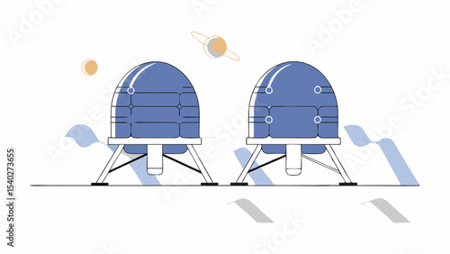 Futuristic Lunar Landing Modules
