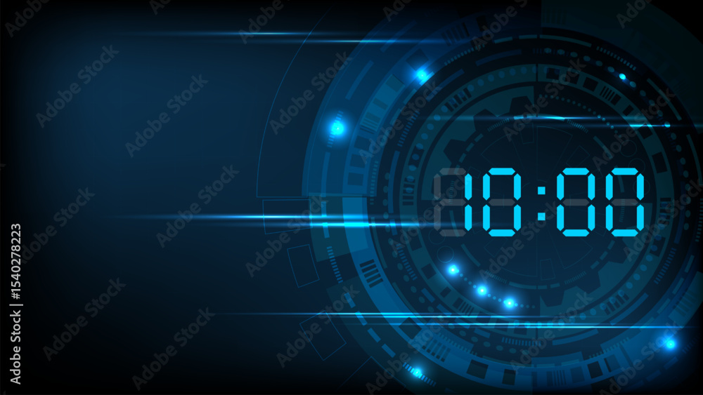 Abstract Futuristic Technology Background with Digital number timer concept and countdown. Abstract Futuristic Technology Background with Digital number timer concept and countdown.