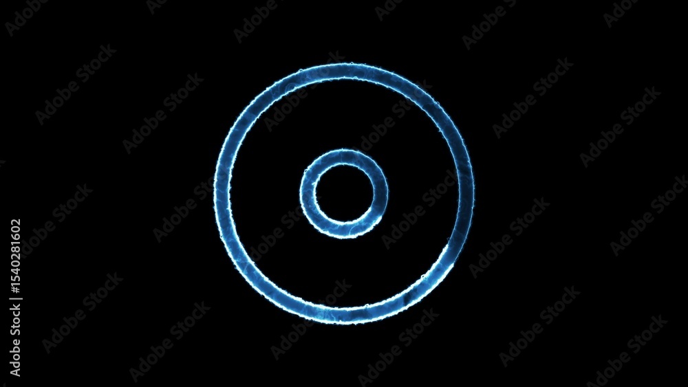 Glowing blue concentric circles on a black background symbolic representation of energy and abstract concepts Glowing blue concentric circles on a black background symbolic representation of energy and abstract concepts