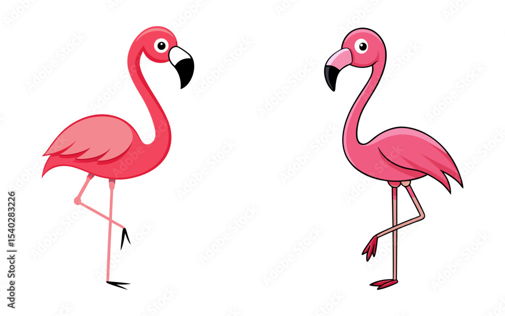 Obraz premium Set of baby flamingo vector illustration design