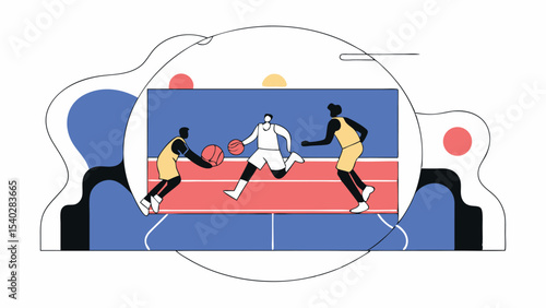 Basketball Players in Action