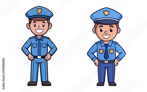 Set of cartoon police vector illustration design