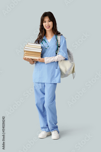 Female medical intern with ...