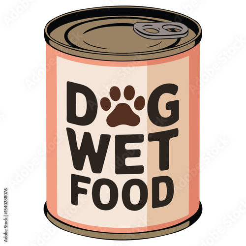 Canned pet food preserve vector isolated white background