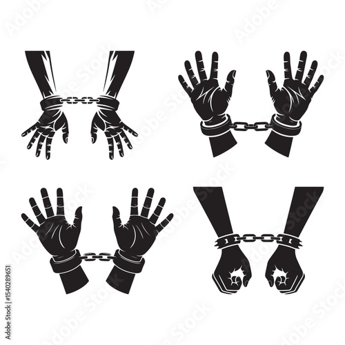 Chained Hands Symbol of Imprisonment and Struggle