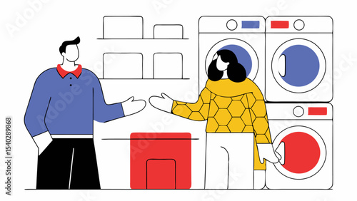 Couple at Laundromat